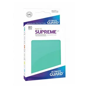 80 Ultimate Guard Supreme UX Matte Sleeves (Turquoise) (English; NM)